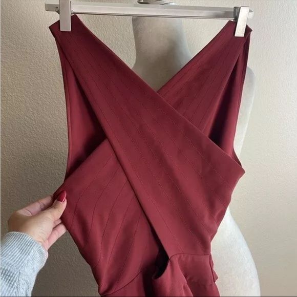 🍷 Banana Republic jumpsuit 6 EUC maroon burgundy pantsuit sleeveless spice LN - Picture 6 of 8